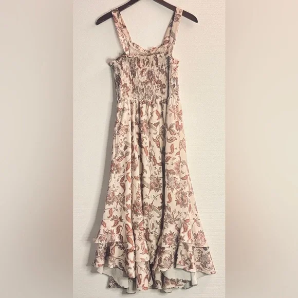 Grace Karin Floral Tiered Maxi Dress in Cream and Brown Size Small - Picture 5 of 15